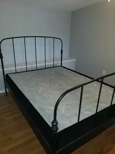 Queen Sized Bed with Mattress and Boxspring , View more