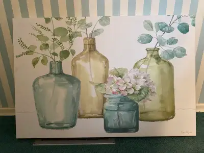 modern style watercolour jars canvas print, View more