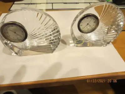 TWO BOHEMA CRISTAL  DESK CLOCKS, View more