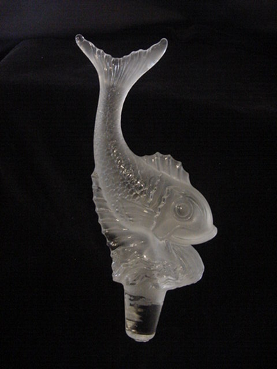 Lovely flower frog stopper designed to fit into a glass float bowl in the 1930s. The flying fish (po...