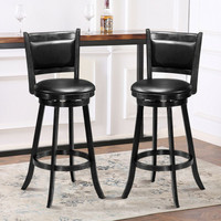 *NEW* 2 Pieces 29 Inch Wooden Swivel bar stool