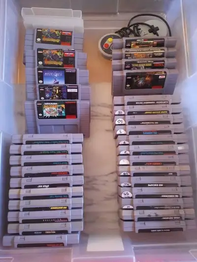 SNES games. Also NES N64 Gamecube Gameboy etc (Update July 2/26, View more