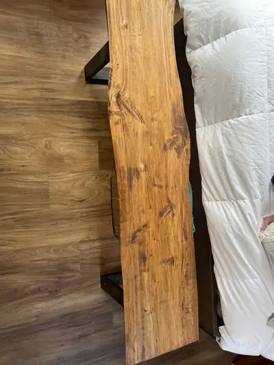 bench live edge and iron, View more