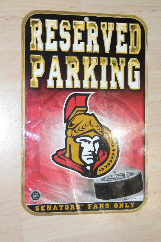 Ottawa Senators NHL Fan Reserved Parking Sign Plate in Arts & Collectibles in City of Toronto