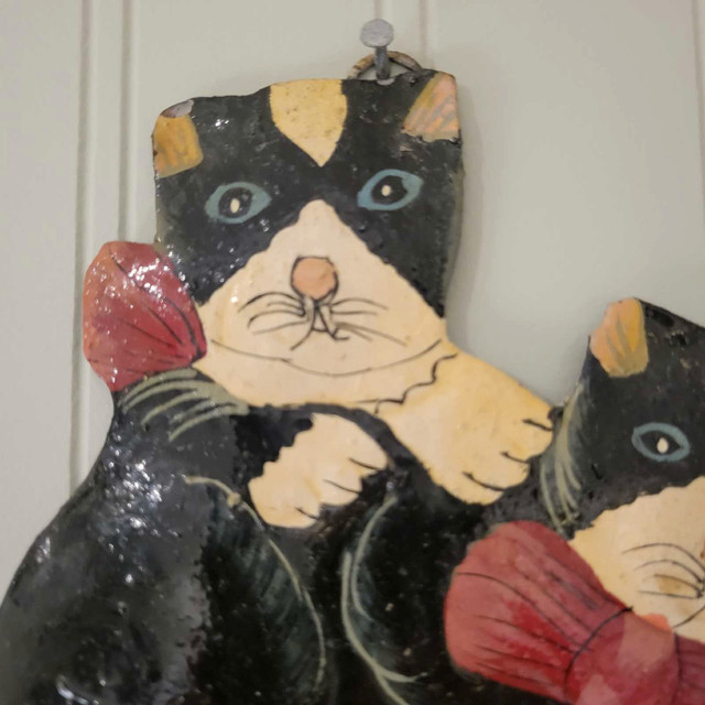 Vintage Hand Painted Black and White Cats Hook. Hooks  in Home Décor & Accents in Hamilton - Image 3