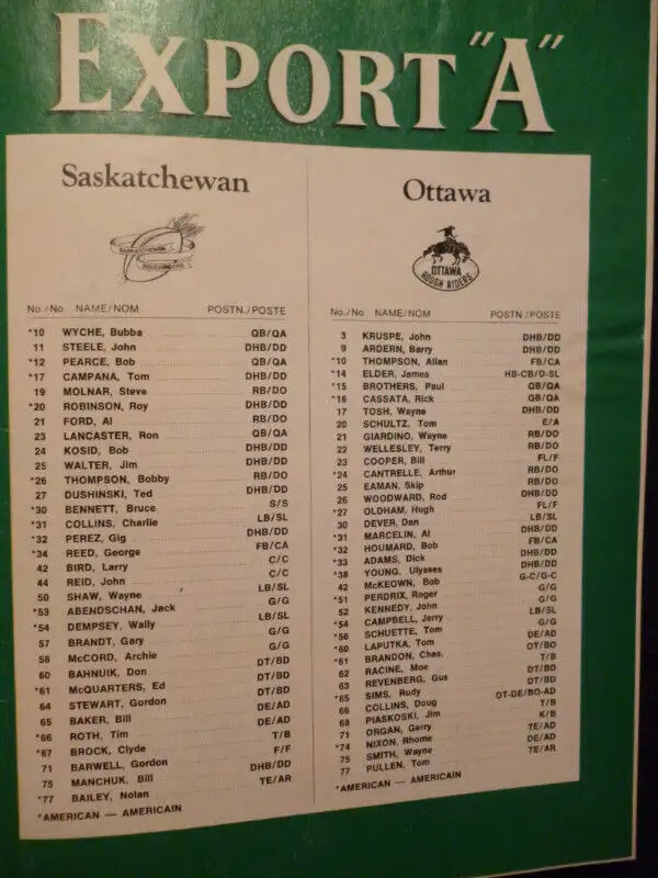 Ottawa vs Saskatchewan Roughriders 1972 CFL program  + magazine65048397265666121