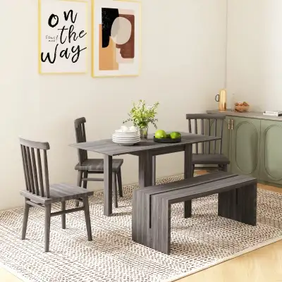 Folding Dining Table, Extendable Kitchen Table for Small Space, , View more