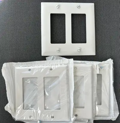 Leviton White (2 Gang) Receptacle Cover Plates (4 Pack), View more