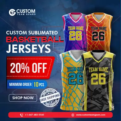 Custom Sublimated Basketball Jerseys in Canada, View more