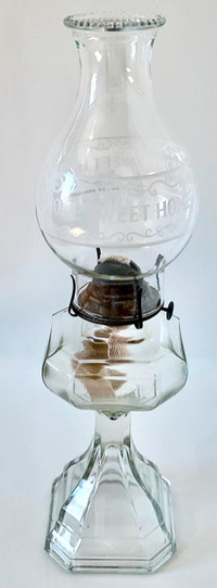 Antiquité. Collection Lampe à l'huile en verre HOME SWEET HOME