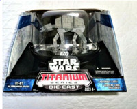 Star Wars Titanium Series AT-AT Walker w/ Snowspeeder Micro -New