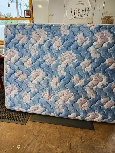 Queen size mattress box spring headboard and metal frame, View more