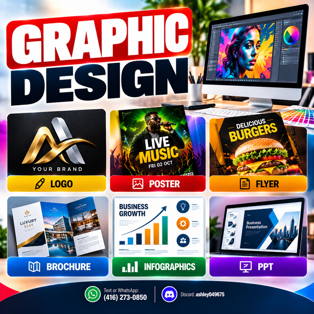 GRAPHIC DESIGN, LOGO, POSTER, FLYER, BROCHURE, INFOGRAPHICS, PPT
