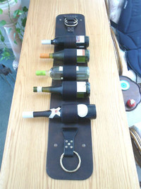 HANDCRAFTED LEATHER WINE RACK