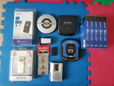 NEW Sony MC-60 SOLD NEW T-120 VHS Tape 6 Pack $10 NEW Sony Stereo Digital Audio Voice Recorder ICD-U...