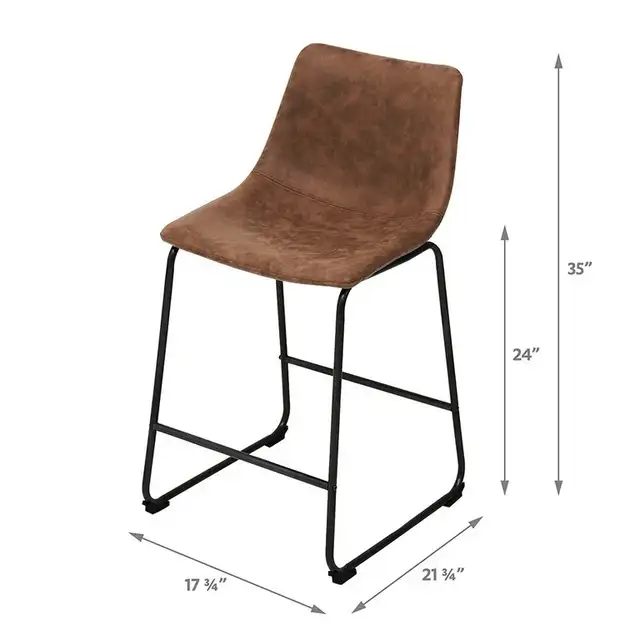 Brown Faux Leather Bar Stool and Round Metal Table in Other Tables in City of Toronto - Image 5