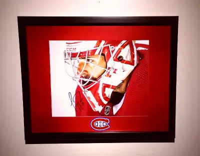 Montreal Canadiens great goalie Carey Price signed photo with COA!! Photo is a glossy 8x10 signed in...