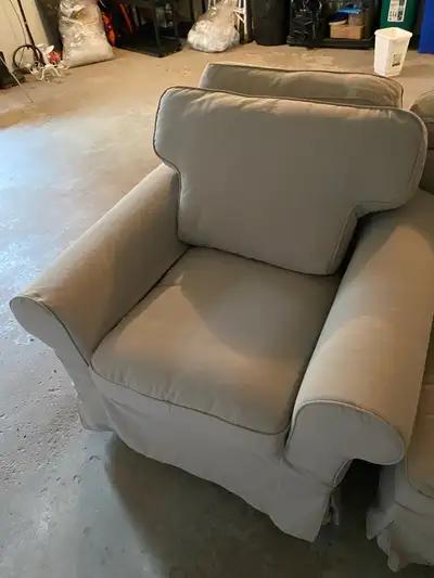 ikea couch, chair and foot stool, View more