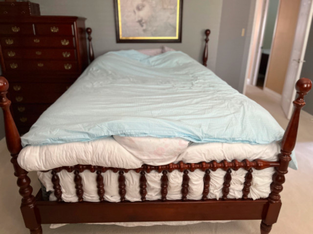 2 Bedroom Dressers $300each/Queen Frame$100 Solid Cherrywood in Dressers & Wardrobes in Norfolk County - Image 4