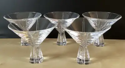 PRICE DROP! 5 NACHTMANN HAVANNA Crystal Martini Cocktail Glasses, View more