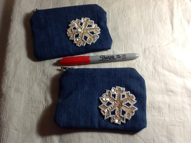 Denim Zipper Pouches (2 items) in Women's - Bags & Wallets in Chilliwack