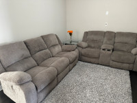 Ashley 3 seat with Power and Loveseat Reclining Sofa