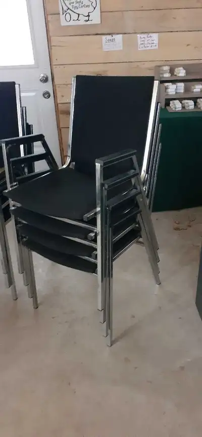 Upholstered chrome chairs, View more