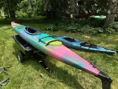 $400 obo. 14" Dimension "R5 Excel" model kayak. 24 "beam, 13"depth, 35lbs, 300lbs capacity. Rear bul...