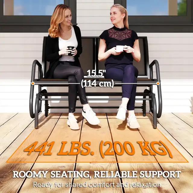 Heavy duty loveseat, patio Double Glider Bench  Rocker  in Patio & Garden Furniture in Markham / York Region - Image 7
