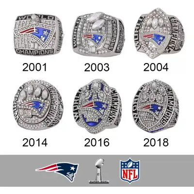 6 Pcs Rings New England Patriots 2001-2003-2004-2014-2016-2018, View more
