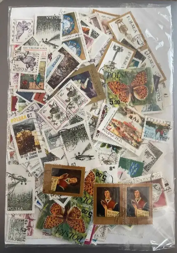 PICK UP : CROW FOOT LIBRARY ( NW )  Polish Stamps- 350 Unsorted