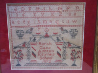 Antique Sampler from England by Sarah Cuss from 1892