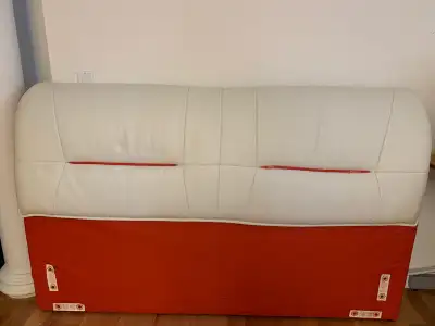 Cerchio Red and White Leather Bed, View more