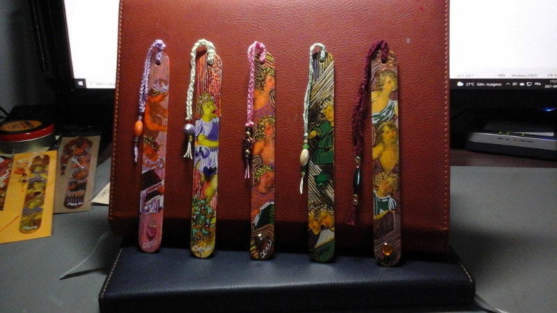 Marque-pages En Bois Fait Main, Peinture De Couleur, Marqueur De Page