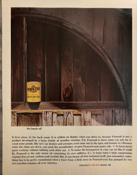 1966 Pennzoil Motor Oil Original Ad