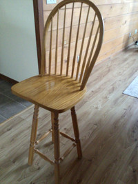Oak bar stools.