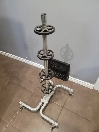 Rolling tire rack, used for 3 years in a dry garage