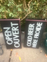 Light up signs , needs bull replace other wise like new London Ontario Preview