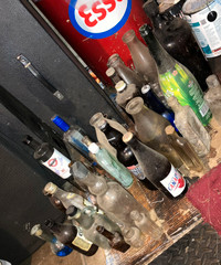 Big Lot of Old Antique Glass Bottles 