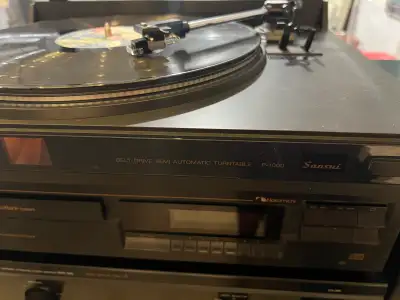 complete vintage turntable setups with receiver and speakers, View more