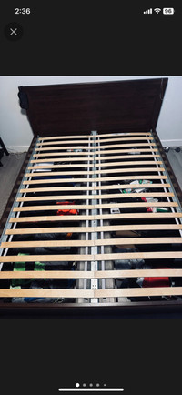 IKEA Queen Bed Frame with 4 Drawers Storage Boxes