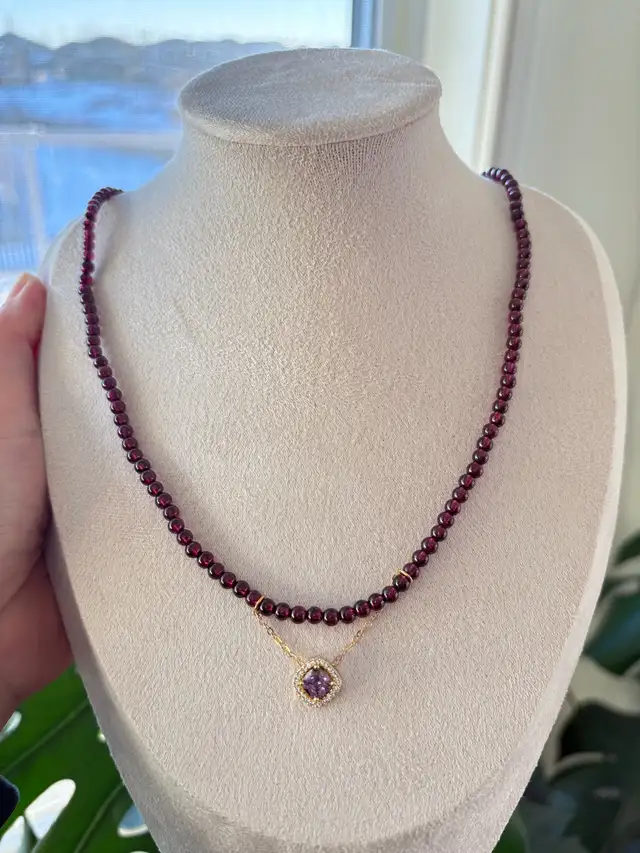 $39｜Convertible Necklace & Bracelet · Purple Garnet  in Jewellery & Watches in St. Albert - Image 3