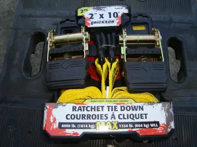 2″ x 10′ – 4000 lb.Ratcheting Tie-Downswith Double J-Hooks, View more