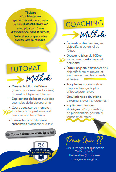 Tutorat en  MATHS et PHYSIQUE-Systèmes Français et Québécois. dans Tutorat et langues  à Ville de Montréal - Image 3