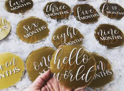 Acrylic Baby Milestone Cards Newborn Baby Shower Gift, View more