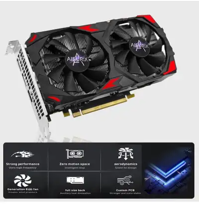 For sale is a used Aisurix RX 580 8GB graphics card, perfect for gaming and other graphically intens...