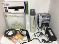 Xbox 360 20GB Game Console w Kinect 2 Controllers & 16 Games