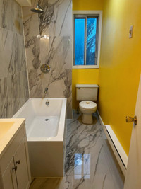 Bathroom, tiling painting, Salle de baine ceramique-peinture