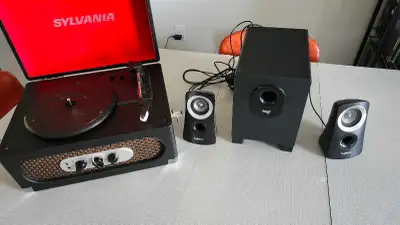 Sylvania Turntable and Logitech Speaker Set, View more
