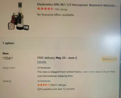 DFK-961 1/3 HP Basement Watchdog Combo, View more